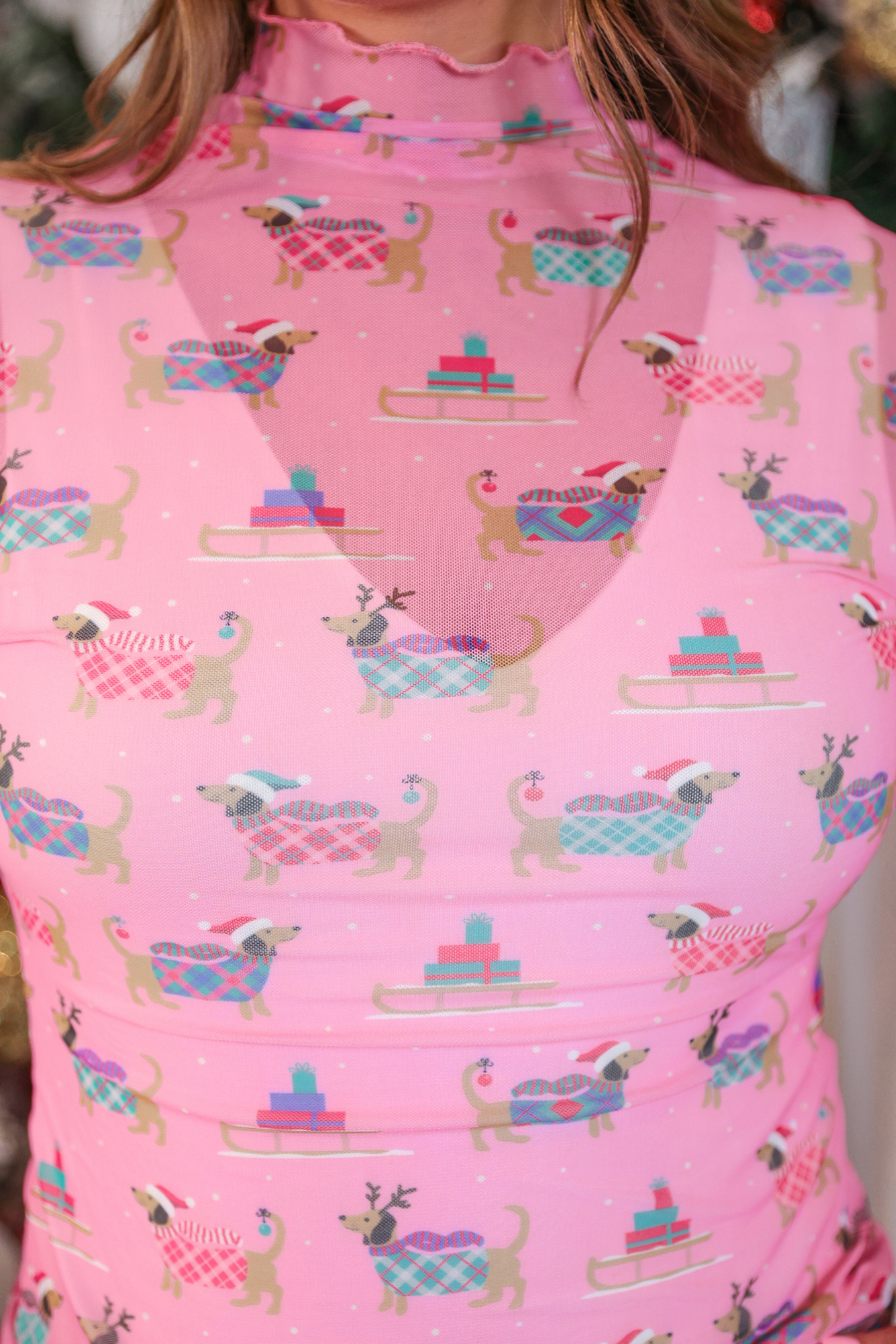 Keigan Mesh Top- Pink Pawliday
