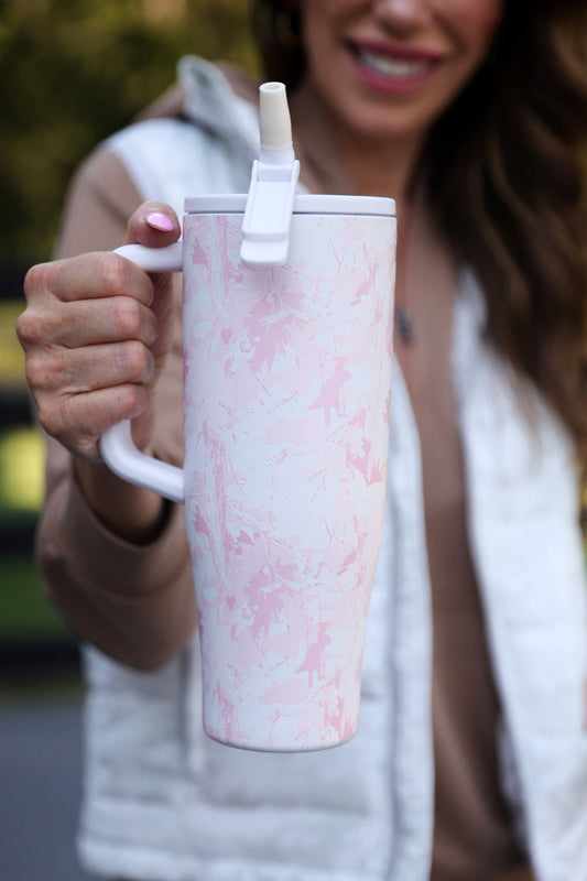 PREORDER- Chloe Camo Sleek Tumbler - Pink