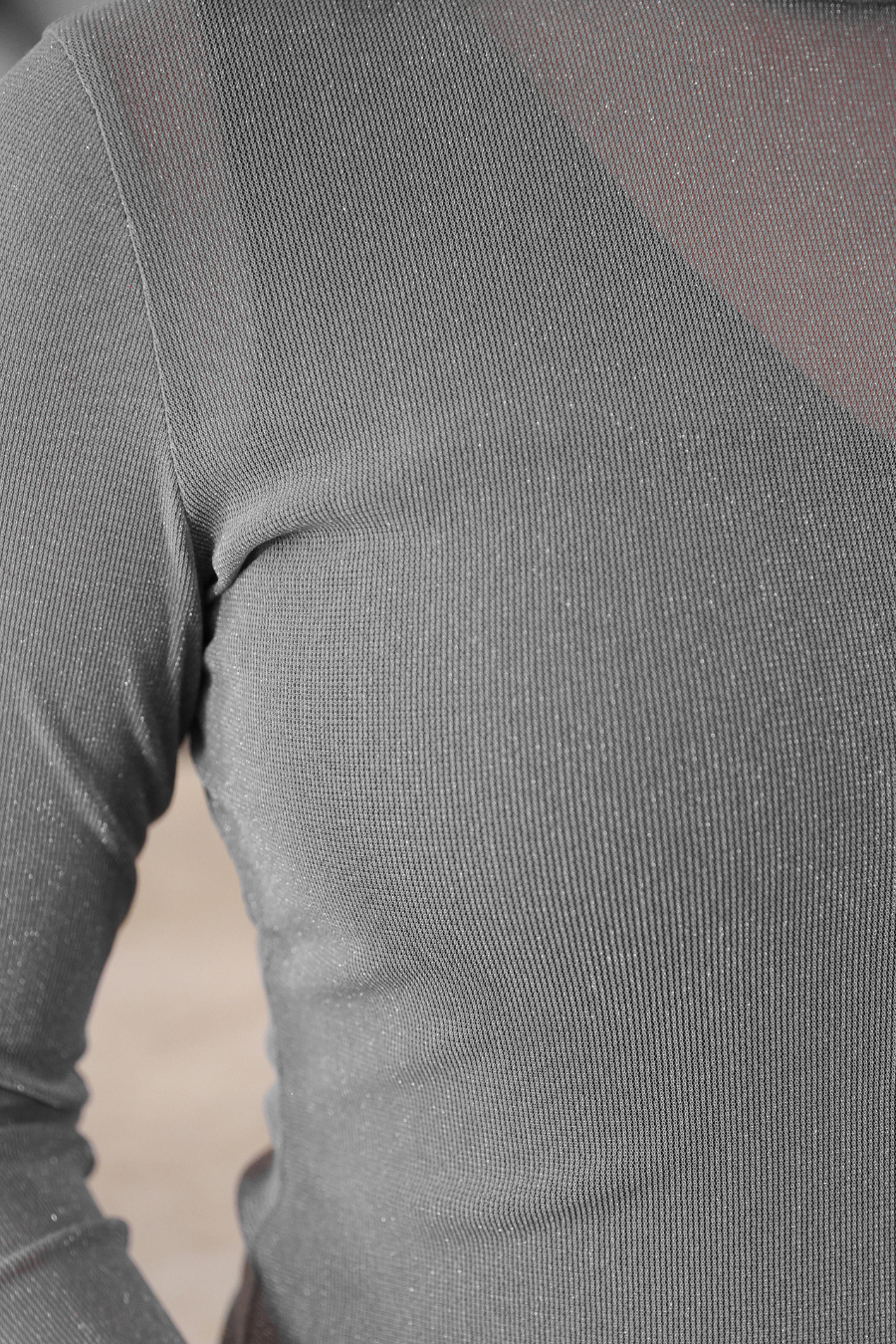 PREORDER-Keigan Mesh Top- Silver Glitter