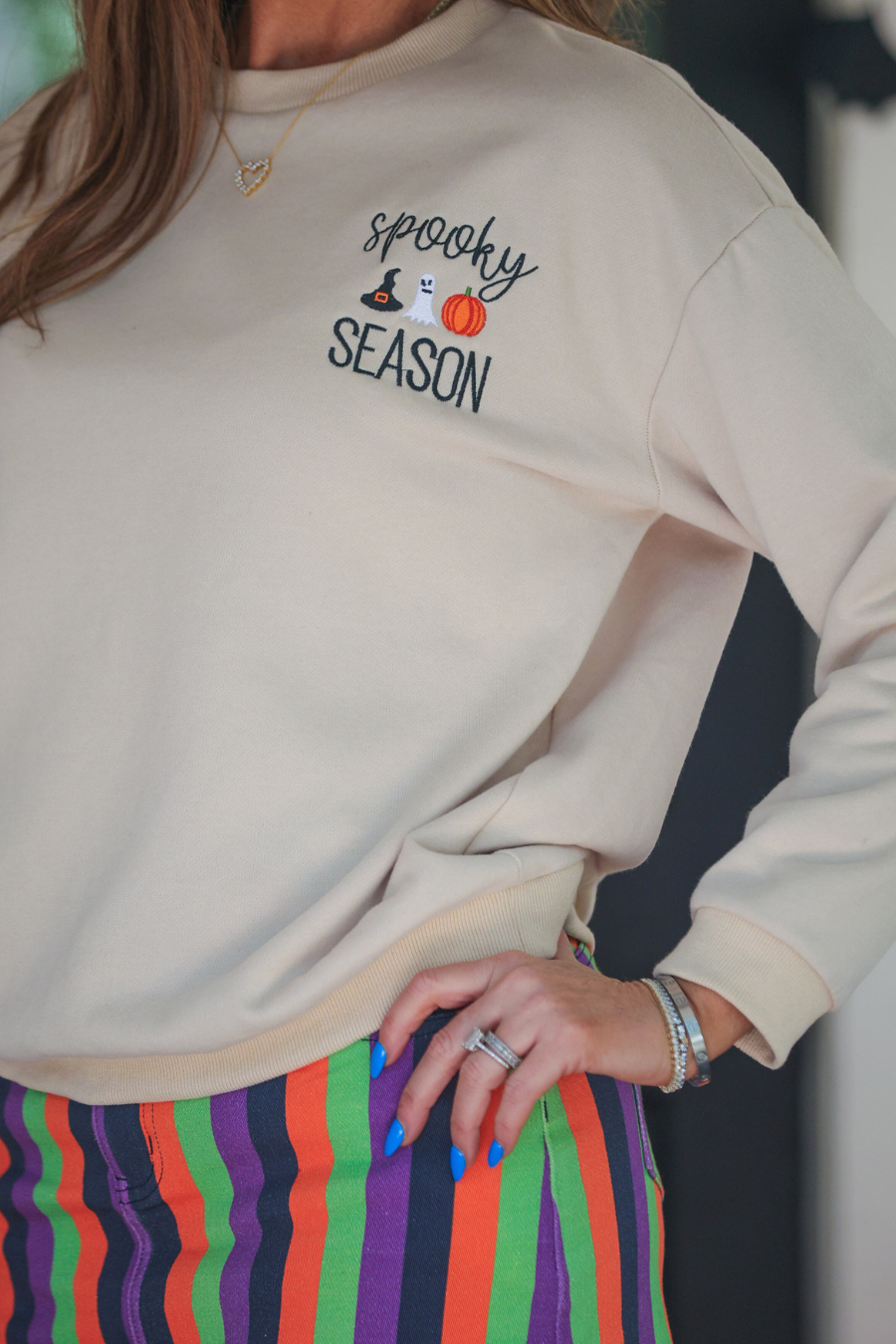 PREORDER-Spooky Season Embroidered Sweatshirt