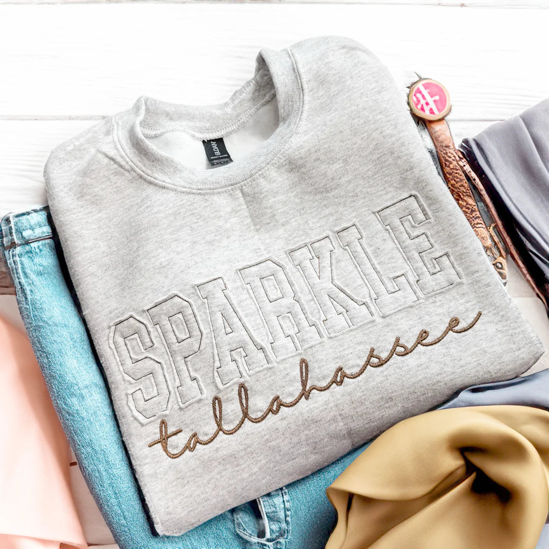 Custom Sweatshirt Appliqué with Embroidered Writing
