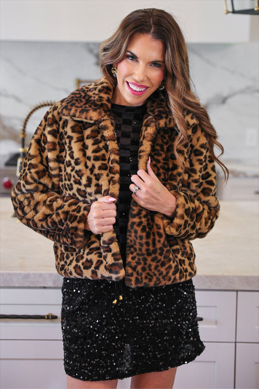 PREORDER-After Midnight Faux Fur Leopard Jacket
