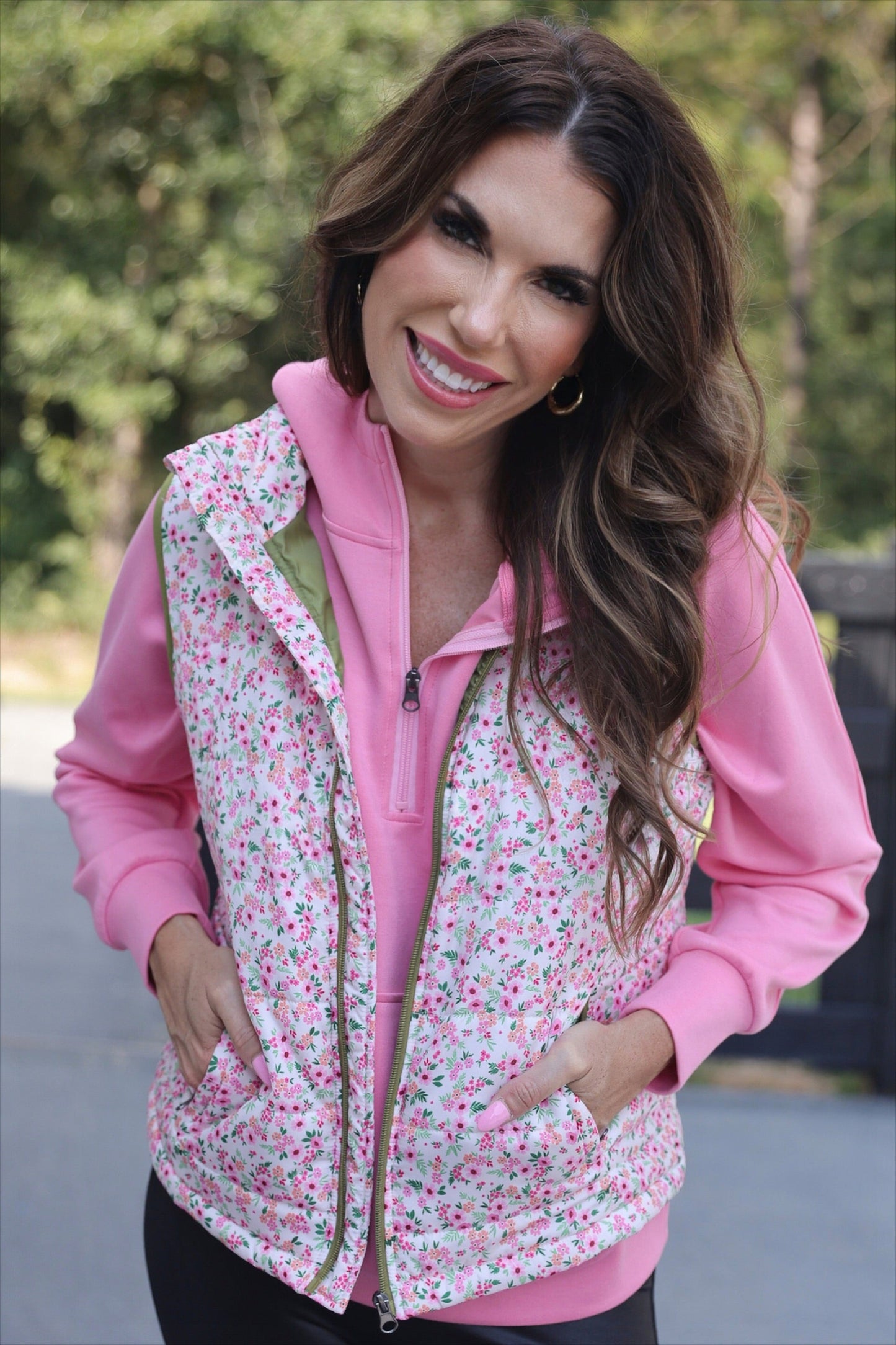 PREORDER- Delilah Puffer Vest- Ditzy Floral