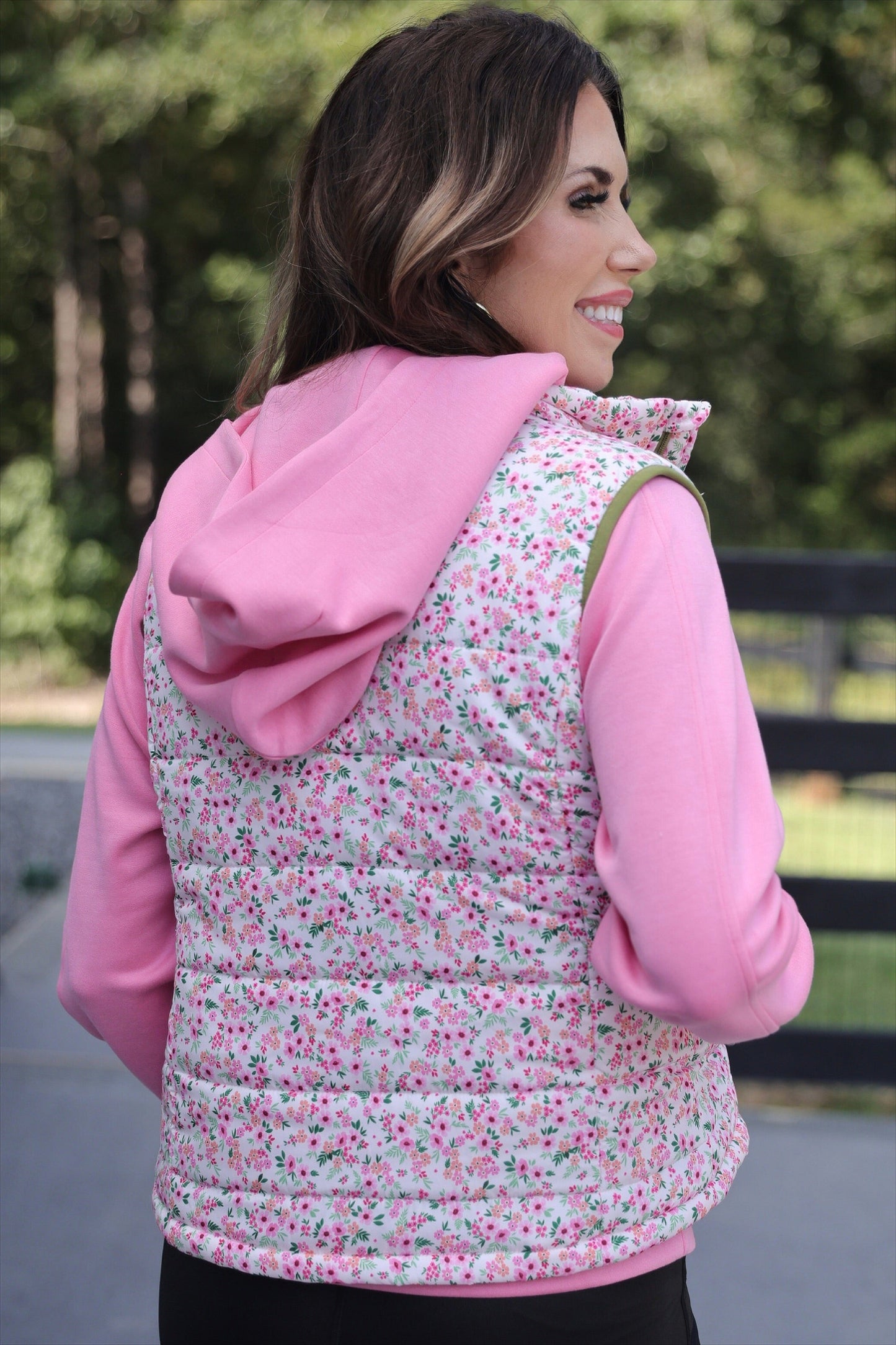PREORDER- Delilah Puffer Vest- Ditzy Floral