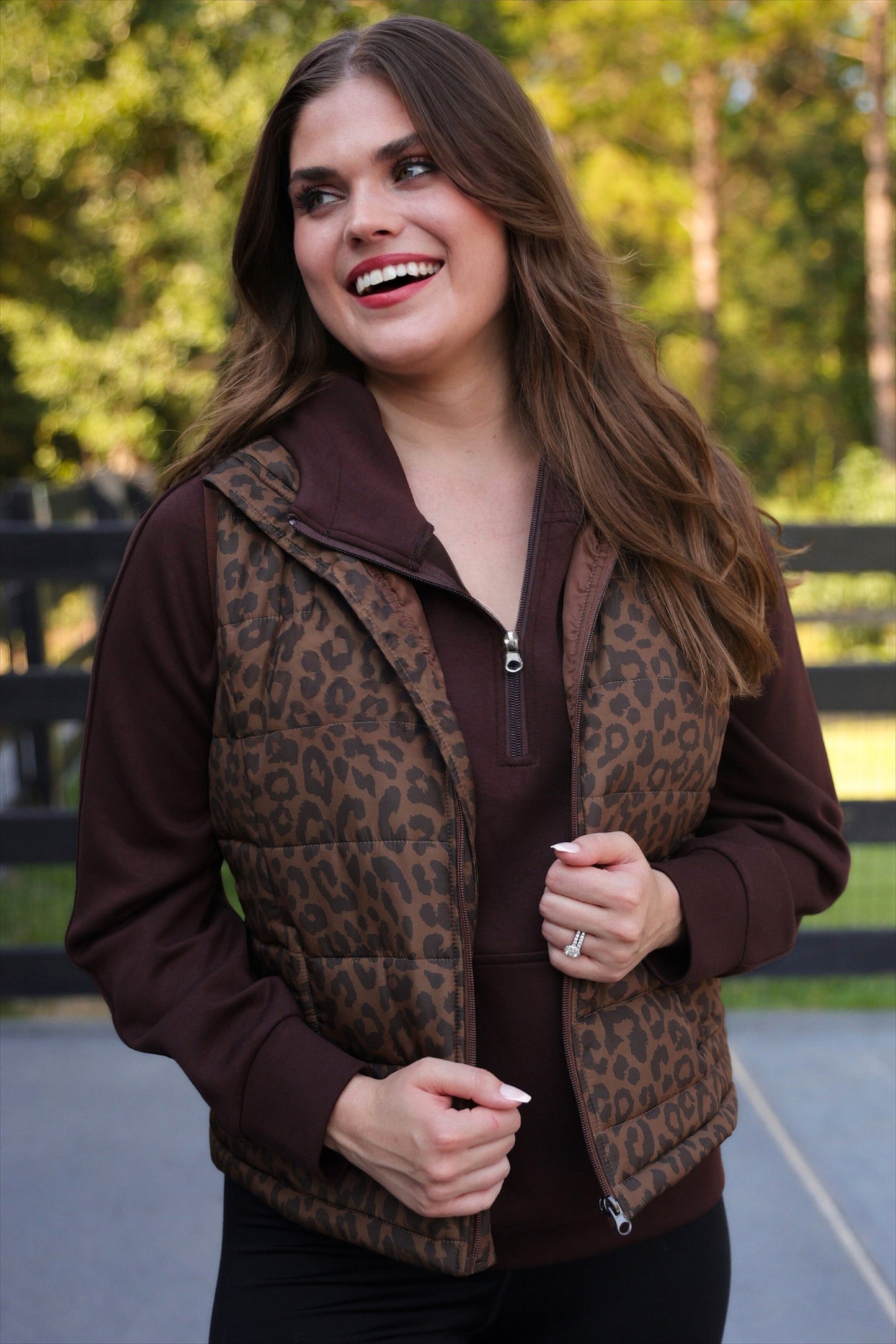 PREORDER- Delilah Puffer Vest- Coco Leopard