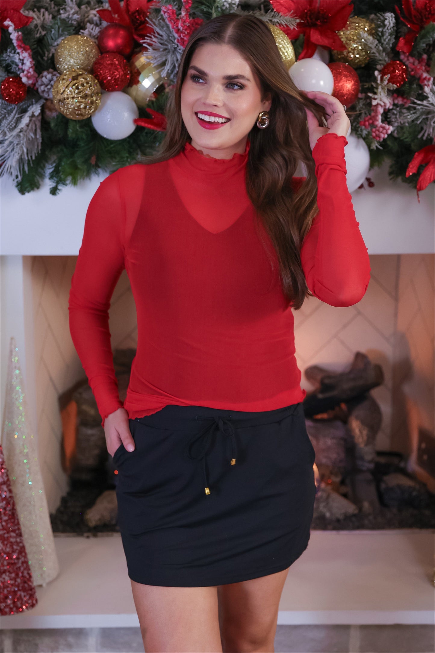Keigan Mesh Top- Red