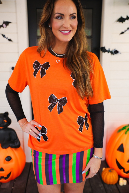 PREORDER-Better Bow-lieve It Sequin Tee