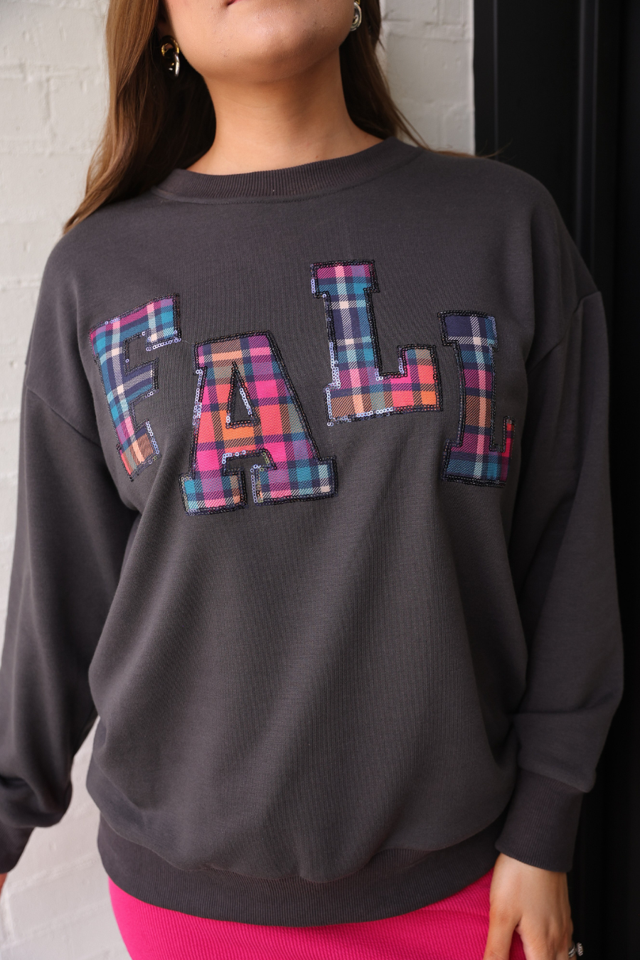 PREORDER- Fall Plaid Patch Pullover