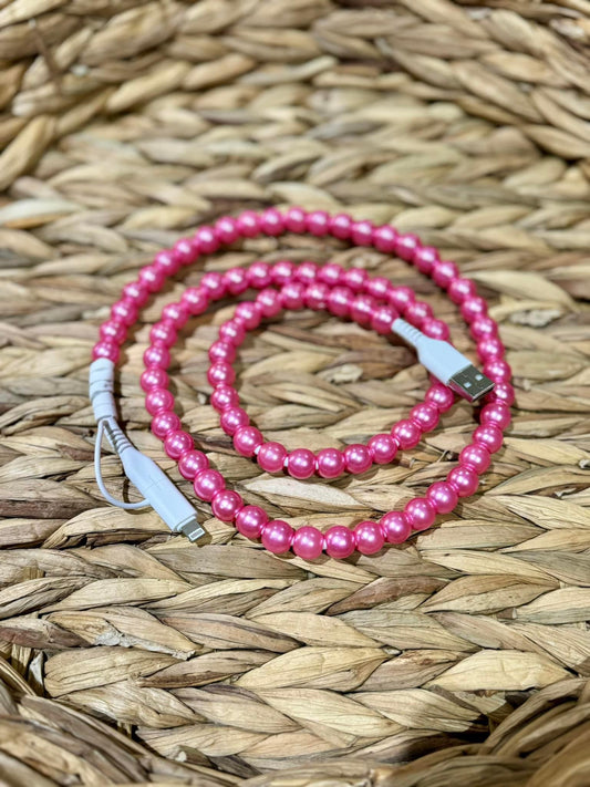 Pink Pearl Phone Charger