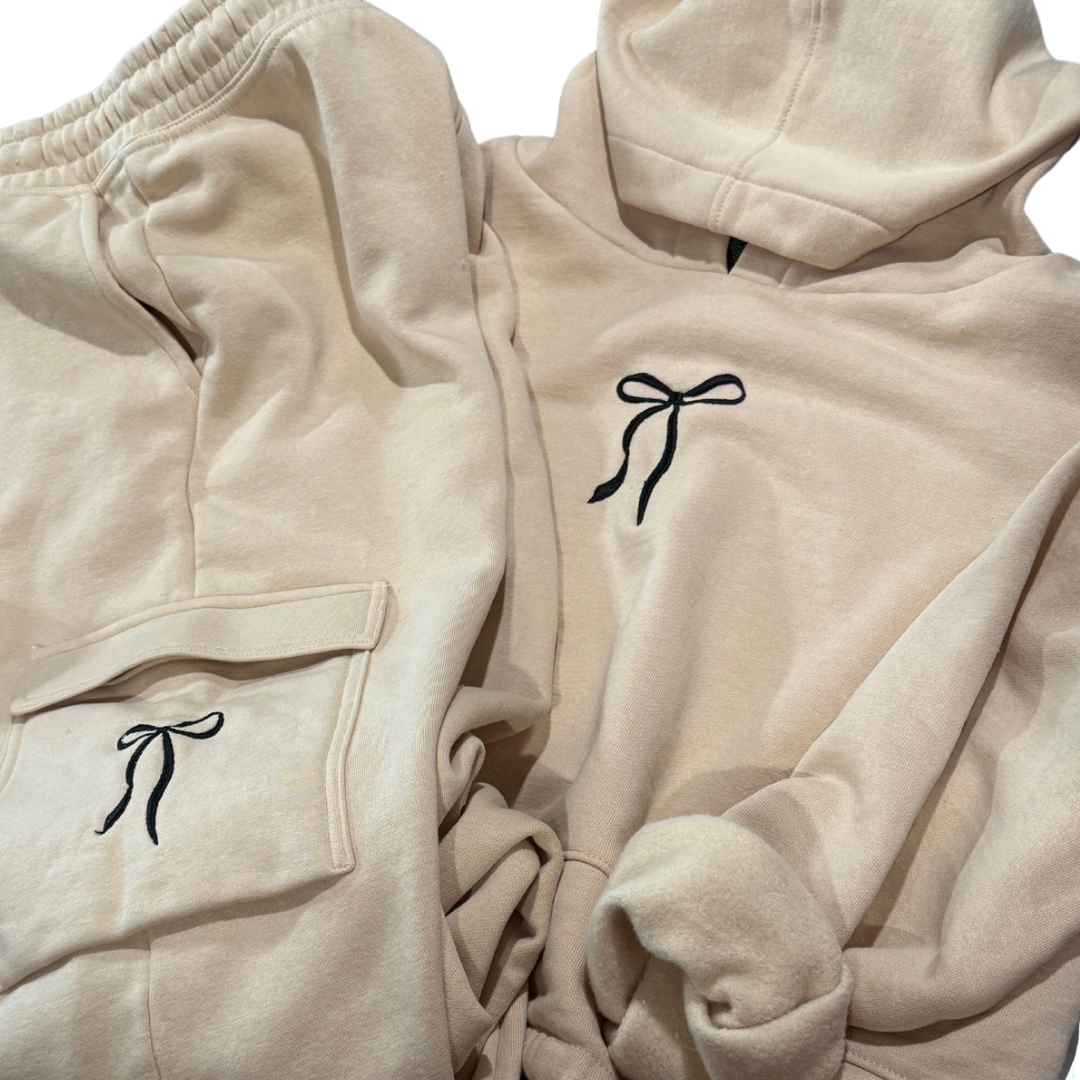 Embroidered Oversized coquette hoodie