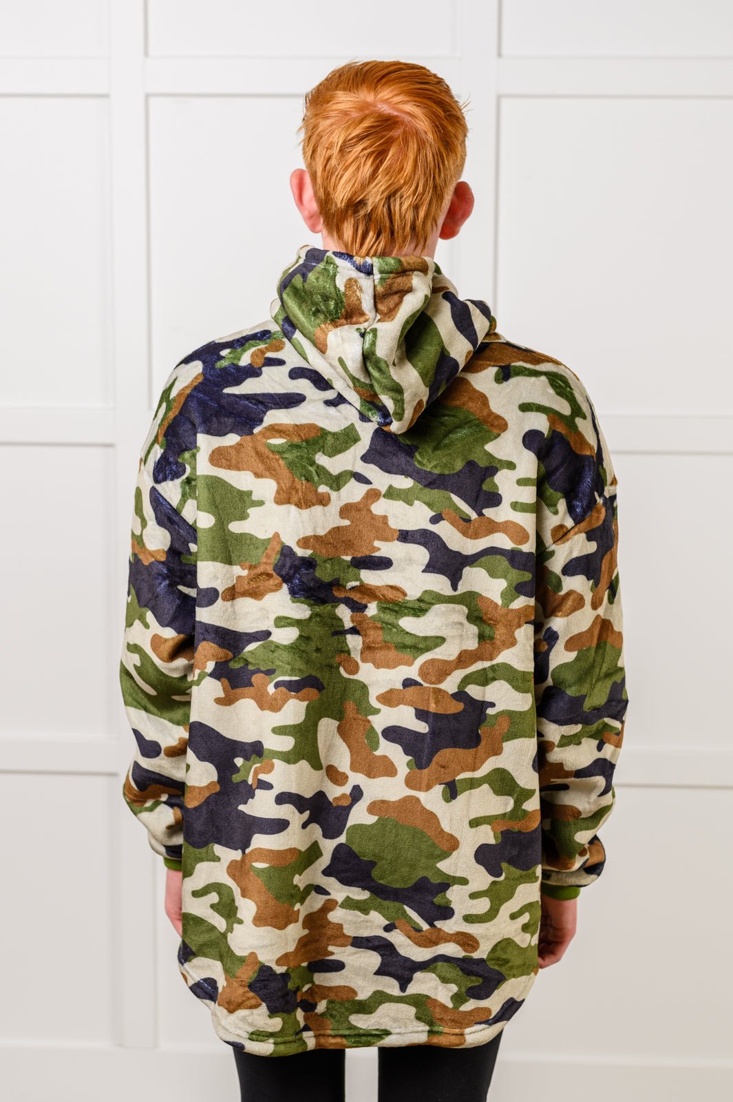 Kids Oversized Hoodie Blanket in Camo